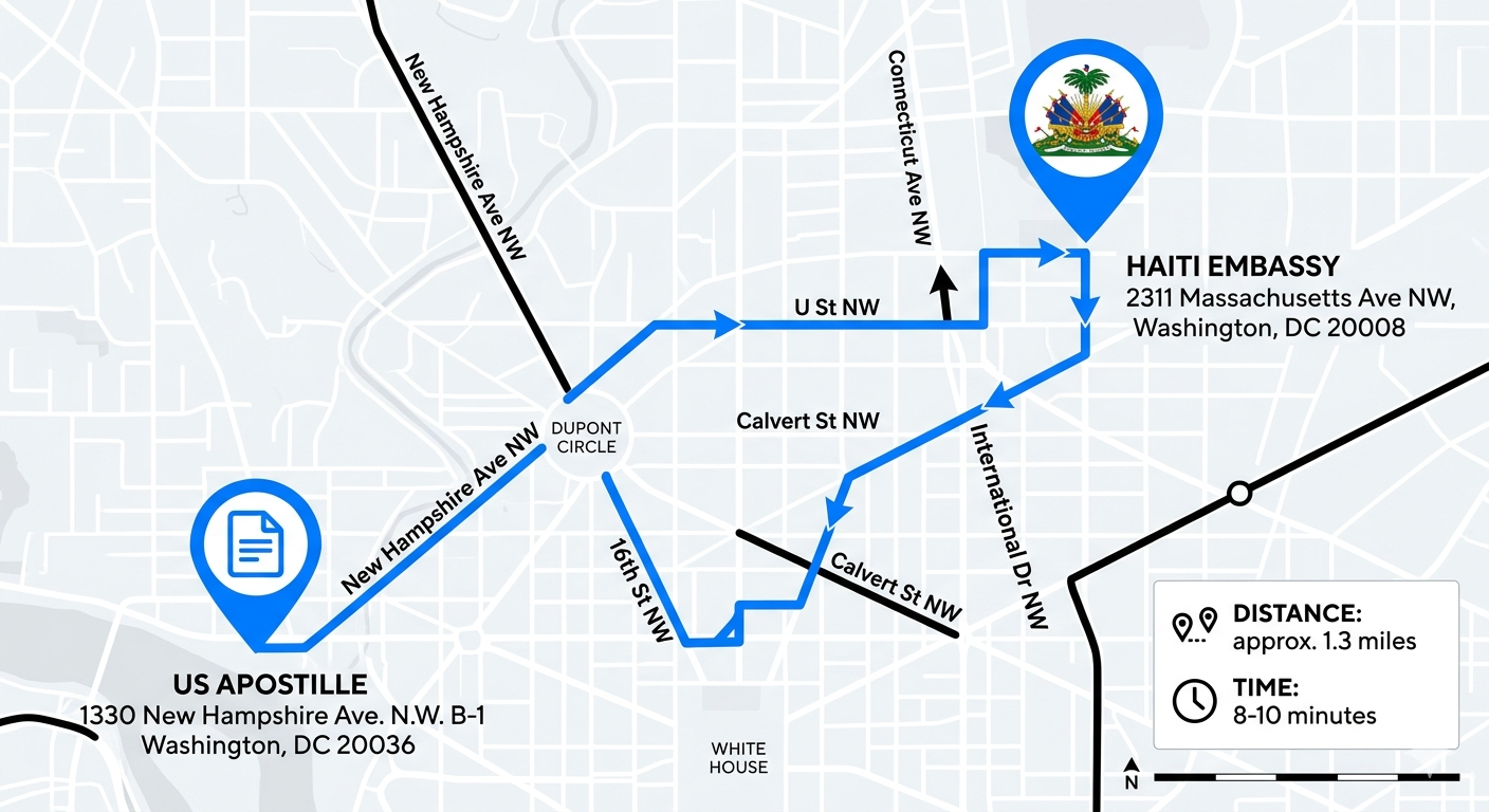 Map of Haiti Embassy Legalization & Authentication Services